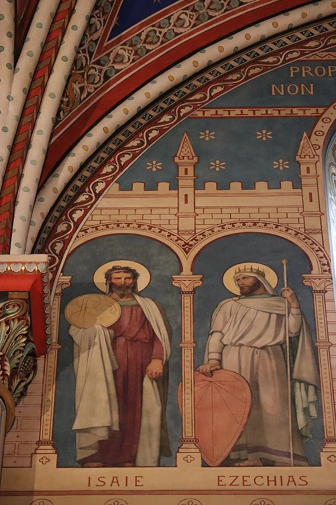 Hippolyte Flandrin - Murales dell'Abbazia di Saint, Germain, des, Prés, Isaia e Ezechiele
